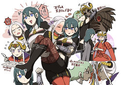  2girls aged_up armlet armor ass black_armor blue_eyes blush bodice boots breasts brown_pantyhose bustier byleth_(female)_(fire_emblem) byleth_(fire_emblem) cape capelet carrying chibi clash commentary_request couple crossed_arms drawing duel edelgard_von_hresvelg edelgard_von_hresvelg_(hegemon_husk) embarrassed fire_emblem fire_emblem:_three_houses floral_print garreg_mach_monastery_uniform gloves grey_hair hair_ornament hair_ribbon high_heel_boots high_heels holding horns hug jewelry knee_boots korokoro_daigorou lace-trimmed_legwear lace_trim long_hair marriage_proposal monster monster_girl mouse_(animal) multiple_girls multiple_persona navel o3o pantyhose pantyhose_under_shorts patterned_legwear princess_carry print_pantyhose red_pantyhose ribbon ring shorts shoulder_armor simple_background smile spoilers sword sword_of_the_creator tassel tears translated turtleneck uniform vambraces weapon yuri 