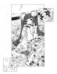  chobits clamp kimono kotoko monochrome 