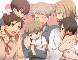  axis_powers_hetalia blonde_hair blue_eyes blush brown_eyes brown_hair estonia_(hetalia) france_(hetalia) green_eyes italy_(hetalia) long_hair prussia_(hetalia) red_eyes ribbons seychelles_(hetalia) short_hair white_hair 