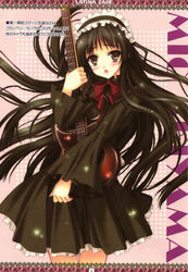  akiyama_mio bass_guitar black_hair character_name female fuwafuwa_time highres instrument k-on! kimizuka_aoi lolita_fashion long_hair solo very_long_hair 