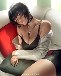  1girls breasts cleavage female female_only looking_at_viewer persona persona_5 solo tae_takemi zumi 