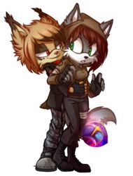  alpha_channel anarchy_symbol anthro canid canine canis clothed clothing duo felid feline female fully_clothed hug lynx makrosh_lynx male male/female mammal s.t.a.l.k.e.r. stalker topazice wolf 