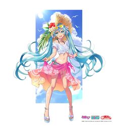  :d ankle_strap aqua_eyes aqua_hair aqua_nails bangle bikini bikini_under_clothes bird bracelet buckle character_name cloud commentary_request copyright_name eyewear_on_head female fingernails floating_hair floral_print flower full_body glowing goodsmile_racing gradient_clothes gradient_sarong hair_between_eyes hair_ribbon halftone halterneck hat hat_flower hatsune_miku hibiscus highres jewelry lens_flare logo long_hair looking_at_viewer microphone midriff morikura_en multicolor-tinted_eyewear multicolored_sarong nail_polish navel official_alternate_costume official_art open_mouth pink_bikini platform_footwear plumeria racing_miku racing_miku_(2021) rainbow-tinted_eyewear red_flower ribbon sandals sarong see-through shirt short_sleeves side-tie_bikini_bottom skirt_hold smile solo standing stomach straw_hat striped_bikini striped_clothes striped_ribbon sun sun_hat sunglasses sunlight swimsuit tan tattoo teeth tied_shirt tinted_eyewear toenail_polish toenails twintails upper_teeth_only very_long_hair vocaloid watermark white_flower white_shirt 