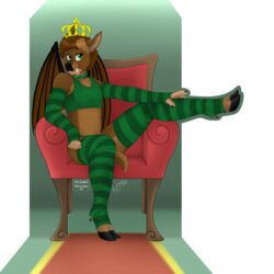  1:1 absurd_res anowotternpc bat chair collaboration femboy furniture hi_res male mammal peryton pose queen royalty solo tojami_shinku 