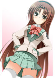  amatsuka_hikaru baby_princess bad_link female long_hair school_uniform shio solo thighhighs 