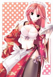  bare_shoulders brown_eyes copyright_request earrings female highres jewelry jian long_hair red_hair solo thighhighs 