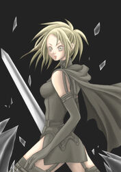  artist_request claymore_(series) female miria_(claymore) solo sword thighhighs weapon 