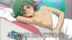  1boy blush green_hair lolicon lowres male male_focus red_eyes red_hair sakaki_yuuya sakaki_yuya shirtless solo yu-gi-oh! yuu-gi-ou_arc-v 