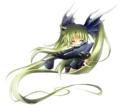  aoi_wakusei bardiche_(device_form)_(nanoha) bardiche_(nanoha) blonde_hair broken broken_weapon fate_testarossa female long_hair lyrical_nanoha mahou_shoujo_lyrical_nanoha solo twintails very_long_hair weapon 