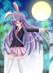  absurdres animal_ears bad_id bad_pixiv_id ebicha female highres long_hair moon photoshop_(medium) rabbit_ears reisen_udongein_inaba solo thighhighs touhou 