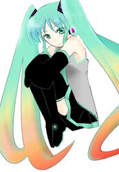  bad_id bad_pixiv_id female green_eyes green_hair hatsune_miku long_hair shari solo thighhighs twintails very_long_hair vocaloid 