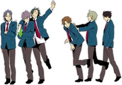  6+boys aarue asahina_mitsuru asakura_ryou book computer_club_president_(suzumiya_haruhi) genderswap_(ftm) imageboard_desourced kimidori_emirio kita_high_school_uniform male_focus multiple_boys nagato_yuuki non-web_source rule_63 school_uniform student_council_president_(suzumiya_haruhi) suzumiya_haruhi_no_yuuutsu tsuruya-senpai winter_uniform 