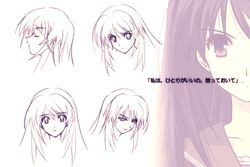  artist_request closed_eyes concept_art expressionless female long_hair looking_at_viewer monochrome myself_yourself profile purple_theme simple_background white_background yatsushiro_nanaka 