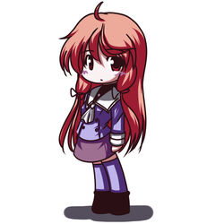  chibi commentary_request female fictional_sister himuro_akari long_hair night_wizard solo thighhighs 