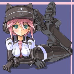  bad_id bad_pixiv_id boots busou_shinki dd_(ijigendd) doll_joints female green_eyes hat joints murmeltier pink_hair solo 