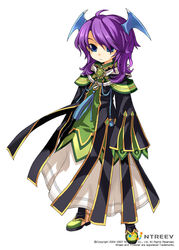  1boy armcho blue_eyes dragon_(trickster) full_body head_wings long_hair male_focus photoshop_(medium) purple_hair solo standing trickster_(ntreev_soft) wings 