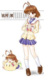  antenna_hair chibi clannad dango_daikazoku female furukawa_nagisa hikarizaka_private_high_school_uniform mizuna_(water_emp-tei) school_uniform 