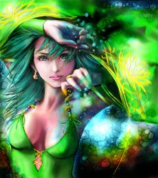  female final_fantasy final_fantasy_iv green_eyes green_hair long_hair mamoru_(mamoru_jinja) rydia_(ff4) solo 