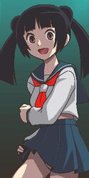  awa female jaggy_lines kotonon lowres oekaki sayonara_zetsubou_sensei school_uniform solo twintails 