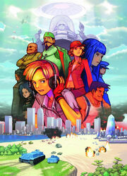  5girls 6+boys advance_wars advance_wars:_dual_strike aircraft airplane bald baseball_cap beach beard belt black_eyes blonde_hair blue_eyes blue_hair blunt_bangs brown_hair building caterpillar_tracks city cloud colin_(advance_wars) crop_top crossed_arms day everyone explosion facial_hair fingerless_gloves fire flat_chest garrison_cap gloves grass grey_hair grimm_(advance_wars) hat hawke_(advance_wars) headphones high_ponytail highres hirata_ryou jake_(advance_wars) javier_(advance_wars) jet jugger_(advance_wars) kindle_(advance_wars) koal_(advance_wars) lash_(advance_wars) long_hair max_(advance_wars) midriff military military_uniform military_vehicle motor_vehicle moustache multiple_boys multiple_girls muscular navel official_art open_mouth outdoors peaked_cap photoshop_(medium) ponytail profile rachel_(advance_wars) sasha_(advance_wars) ship short_hair sky star_(symbol) sunglasses suspenders tank tank_top tree uniform von_bolt_(advance_wars) water watercraft 