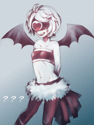  ? midriff oerba_yun_fang pale_skin personification pokemon short_hair solo standing white_hair wings woobat 