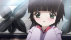  animated animated anime_screenshot black_hair blush female green_eyes ikoku_meiro_no_croisee imageboard_desourced japanese_clothes kimono lowres non-web_source short_hair smile solo yune_(ikoku_meiro_no_croisee) 