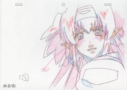  animation_paper artist_request color_trace female highres klan_klein long_hair macross macross_frontier macross_frontier:_itsuwari_no_utahime meltrandi pointy_ears production_art zentradi 