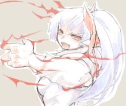  alternate_hairstyle bad_id bad_pixiv_id bow female foreshortening fujiwara_no_mokou hairbow long_hair oekaki ryu3224 side_ponytail solo touhou 