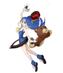  1boy arc_system_works bear blonde_hair blue_eyes bridget bridget full_body guilty_gear male_focus nun roger simple_background solo trap yo-yo yoyo 