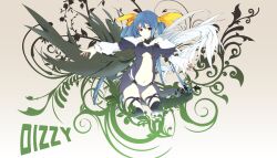  arc_system_works blue_hair dizzy guilty_gear highres red_eyes smile solo tail wings 