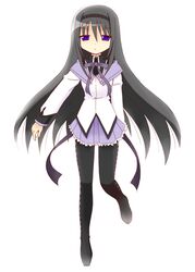  akemi_homura akemi_homura_(magical_girl) bad_id bad_pixiv_id black_hair female hairband highres hinata_mirun long_hair magical_girl mahou_shoujo_madoka_magica mahou_shoujo_madoka_magica_(anime) pantyhose purple_eyes school_uniform solo 