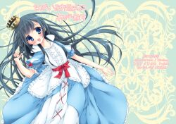  black_hair blue_eyes commentary_request crown dress female long_hair maerchen_(sound_horizon) sagami_rin schneewittchen solo sound_horizon 