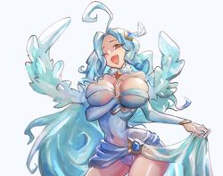  ahoge bad_id bad_twitter_id breasts dragalia_lost female inactive_account jewelry large_breasts long_hair looking_at_viewer lucretia_(dragalia_lost) one_eye_closed open_mouth upper_body xufiji 