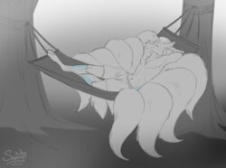  anthro canid canine chill digital_media_(artwork) fox hammock hybrid male mammal nap patreon relaxing sleeping solo sunny_way tail 