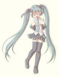  aqua_hair female harak hatsune_miku long_hair solo thighhighs twintails very_long_hair vocaloid 