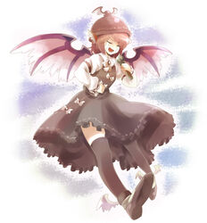  animal_ears bad_link female hat kiji_(manekinuko-tei) microphone music mystia_lorelei pink_hair shoes short_hair singing solo tears thighhighs touhou winged_footwear wings zettai_ryouiki 