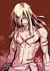  blonde_hair long_hair male male_focus muscle scar solo tengen_toppa_gurren-lagann tengen_toppa_gurren_lagann viral 