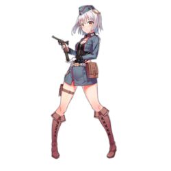  belt black_panties boots brown_eyes brown_footwear cross fangdan_runiu female full_body girls&#039;_frontline gloves gun handgun hat hat_ornament highleg highleg_panties holding holding_gun holding_weapon iron_cross knee_boots looking_at_viewer luger_p08 official_art p08_(girls&#039;_frontline) panties pouch reloading short_hair skirt solo thigh_strap transparent_background underwear weapon white_hair 