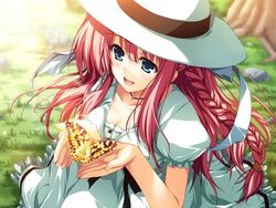  akatsuki_no_goei butterfly dress game_cg hat nikaidoh_aya red_hair tomose_shunsaku 