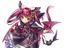  alucard_lore bad_id bad_pixiv_id bat_(animal) bat_wings bow emil_chronicle_online female hair_ornament hair_ribbon hairbow looking_at_viewer nakasaki_hydra red_eyes red_hair ribbon smile transparent_background twintails wings 