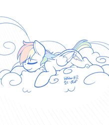  cloud cutie_mark equid equine feathered_wings feathers female feral friendship_is_magic fur hair hasbro hi_res mammal multicolored_hair my_little_pony mythological_creature mythological_equine mythology nap pegasus rainbow_dash_(mlp) rainbow_hair ratofdrawn sky sleeping smile solo wings 