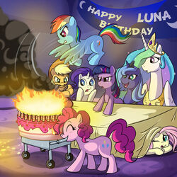  1:1 alicorn applejack_(mlp) better_version_at_source blue_body blue_fur cake candle dessert equid equine female feral fluttershy_(mlp) food friendship_is_magic fur hasbro horn horse madmax mammal my_little_pony mythological_creature mythological_equine mythology pegasus pink_body pink_fur pinkie_pie_(mlp) pony princess_celestia_(mlp) princess_luna_(mlp) rainbow_dash_(mlp) rarity_(mlp) twilight_sparkle_(mlp) unicorn wings 