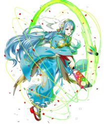  azura_(fire_emblem) azura_(new_year)_(fire_emblem) blue_hair commentary confetti english_commentary female fire_emblem fire_emblem_fates fire_emblem_heroes floral_print full_body hagoita hane_(hanetsuki) hanetsuki highres holding japanese_clothes kaya8 kimono long_hair long_sleeves obi official_art open_mouth paddle sandals sash smile solo tabi transparent_background veil very_long_hair wide_sleeves yellow_eyes 