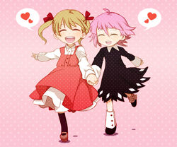  1other commentary_request crona_(soul_eater) dress female happy lolicon maka_albarn mot pink_hair soul_eater 