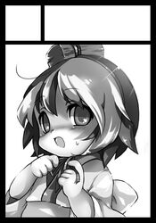  bad_id bad_pixiv_id binchou-tan binchou-tan_(character) black_border blush border circle_cut female greyscale highres kumuiutabito monochrome solo 