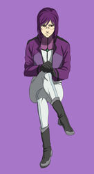  1boy bad_id bad_pixiv_id boots glasses gloves gundam gundam_00 male_focus purple_hair sakatsuki solo tieria_erde 