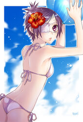  bad_id bad_pixiv_id bikini chrome_dokuro eyepatch female katekyo_hitman_reborn! purple_eyes purple_hair short_hair side-tie_bikini_bottom solo swimsuit toriniku_(suikyou) 