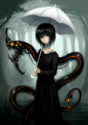  bad_id bad_pixiv_id black_dress black_hair dress female gia image_comics monster red_eyes robot short_hair snake solo the_darkness the_darkness_(character) umbrella 