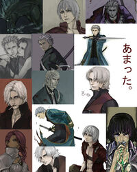  2boys 3girls bad_id bad_pixiv_id dante_(devil_may_cry) devil_may_cry_(series) devil_may_cry_2 devil_may_cry_3 lady_(devil_may_cry) lucia_(devil_may_cry) multiple_boys multiple_girls nevan tarowo vergil_(devil_may_cry) 