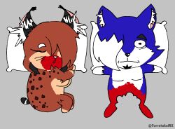  absurd_res after_sex anthro arm_tuft bangs beard biceps big_breasts big_ears big_hands bite bite_mark blood blood_in_mouth blue_body blue_fur blue_hair bobtail bodily_fluids bone breasts canid canine canis cheek_tuft chest_tuft chibi digital_drawing_(artwork) digital_media_(artwork) duo ear_tuft efradraws eyebrows facial_hair facial_tuft felid feline female fur hair hi_res humor inner_ear_fluff lynx male male/female mammal markings multicolored_body multicolored_fur northwind_(efradraws) nude one_eye_obstructed pillow short_hair short_tail shoulder_tuft simple_background sleeping spots spotted_body spotted_fur tail thick_eyebrows tired tuft uspul_(efradraws) wolf yamane_(efradraws) 